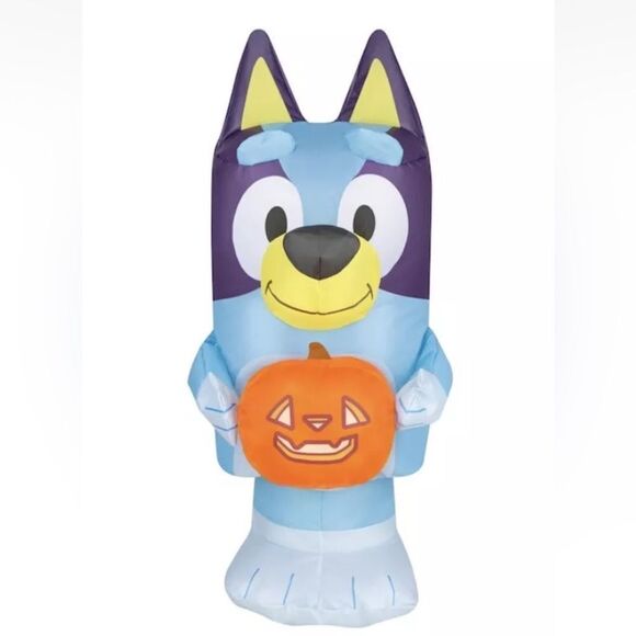 Bluey Pumpkin Jack O Lantern Halloween Inflatable Indoors 22”  Tabletop - Picture 1 of 7